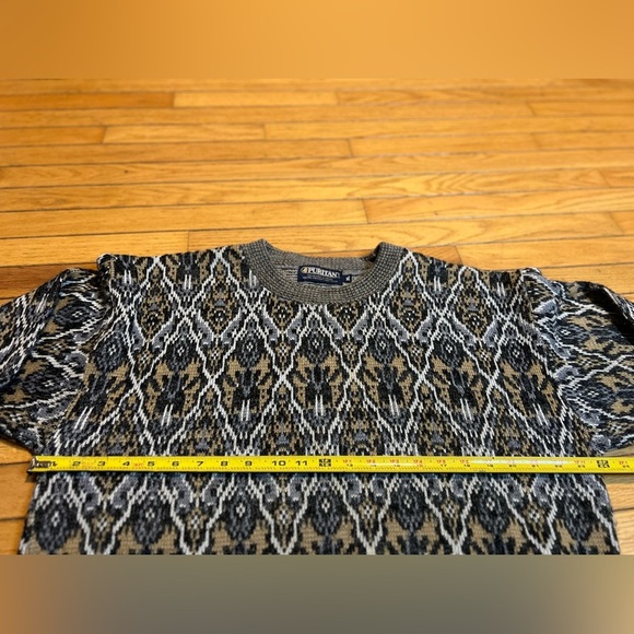 vintage puritan sweater Men’s Size X-Large Bill Cosby Geometric USA Made 80s - Picture 2 of 4